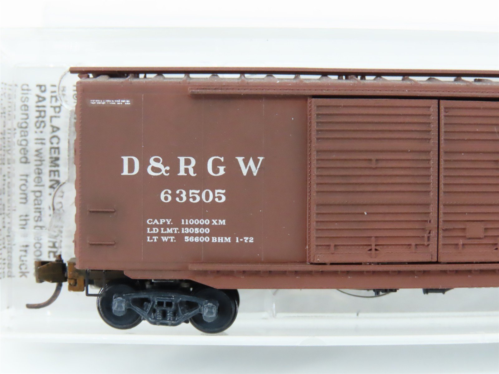 N Scale Micro-Trains MTL 34060 DRGW Rio Grande 50' Boxcar #63505 Weathered