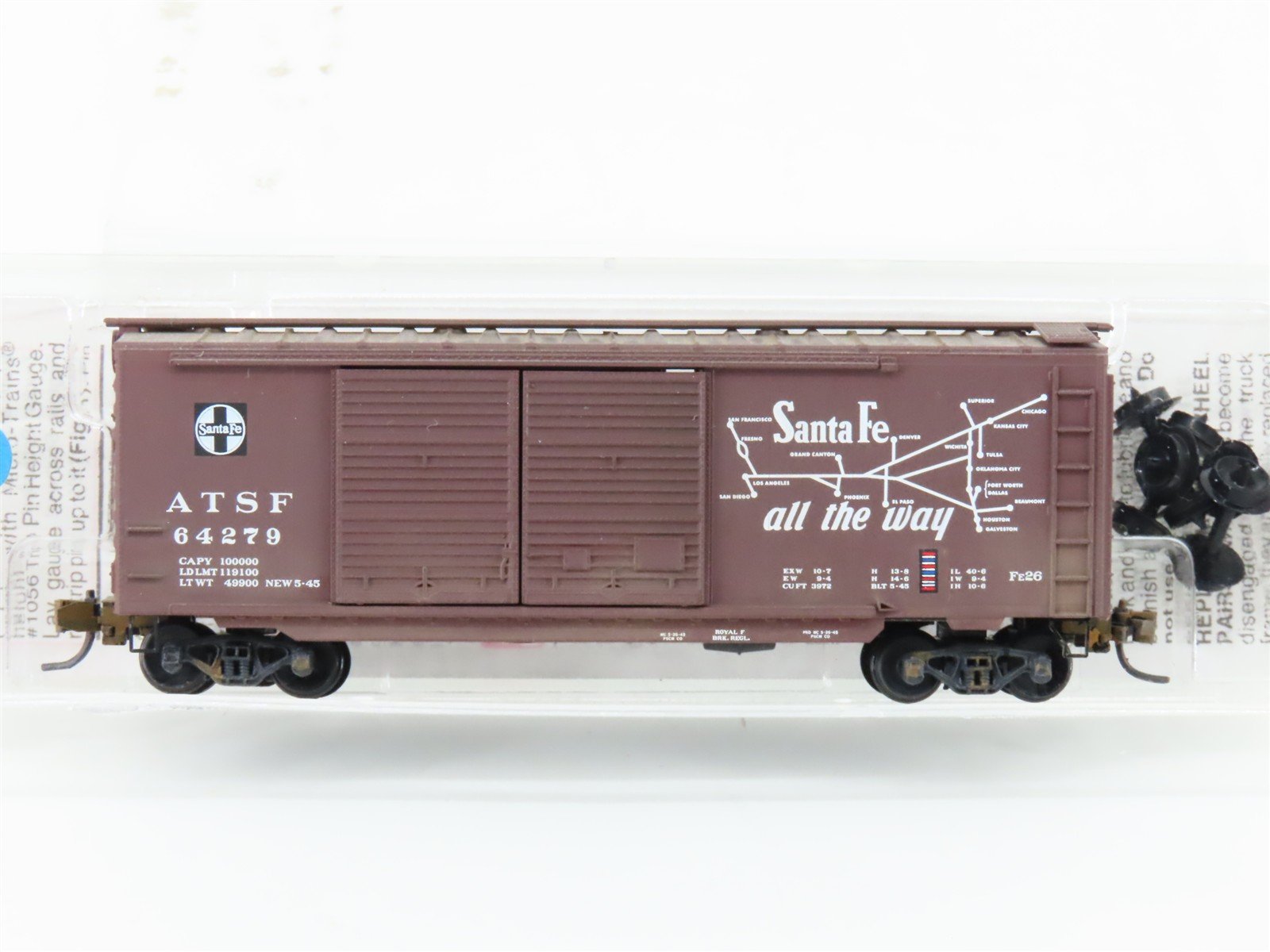 N Scale Micro-Trains MTL 23290 ATSF Santa Fe 40' Boxcar #64279 Weathered