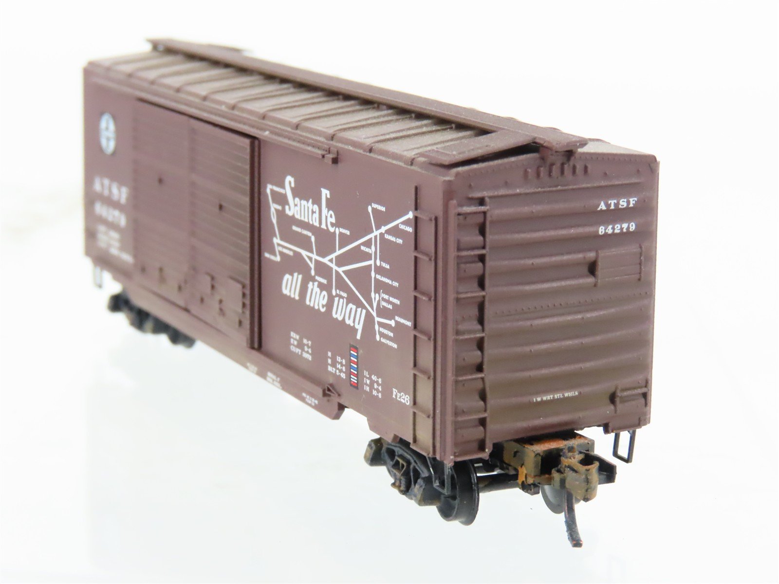 N Scale Micro-Trains MTL 23290 ATSF Santa Fe 40' Boxcar #64279 Weathered