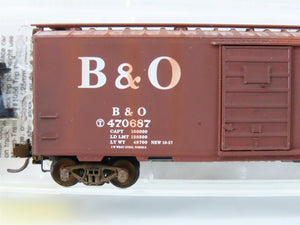 N Scale Micro-Trains MTL 20346 B&O Baltimore & Ohio 40' Boxcar #470687 Weathered