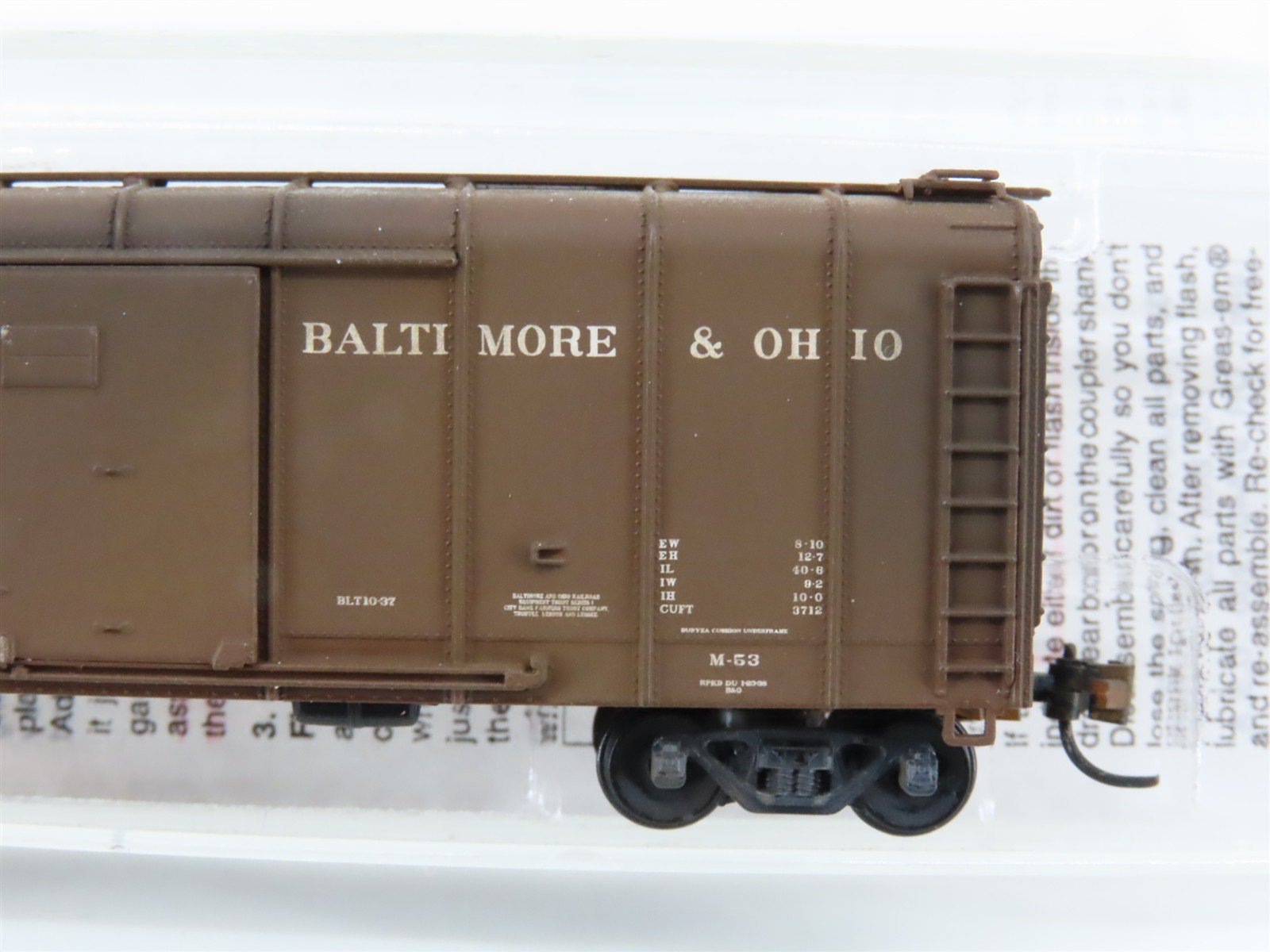 N Scale Micro-Trains 20346/1 B&O Baltimore & Ohio 40' Boxcar #381452 Weathered