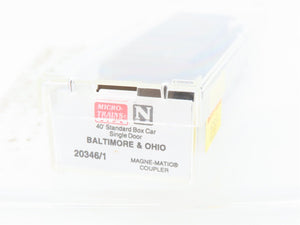 N Scale Micro-Trains 20346/1 B&O Baltimore & Ohio 40' Boxcar #381452 Weathered