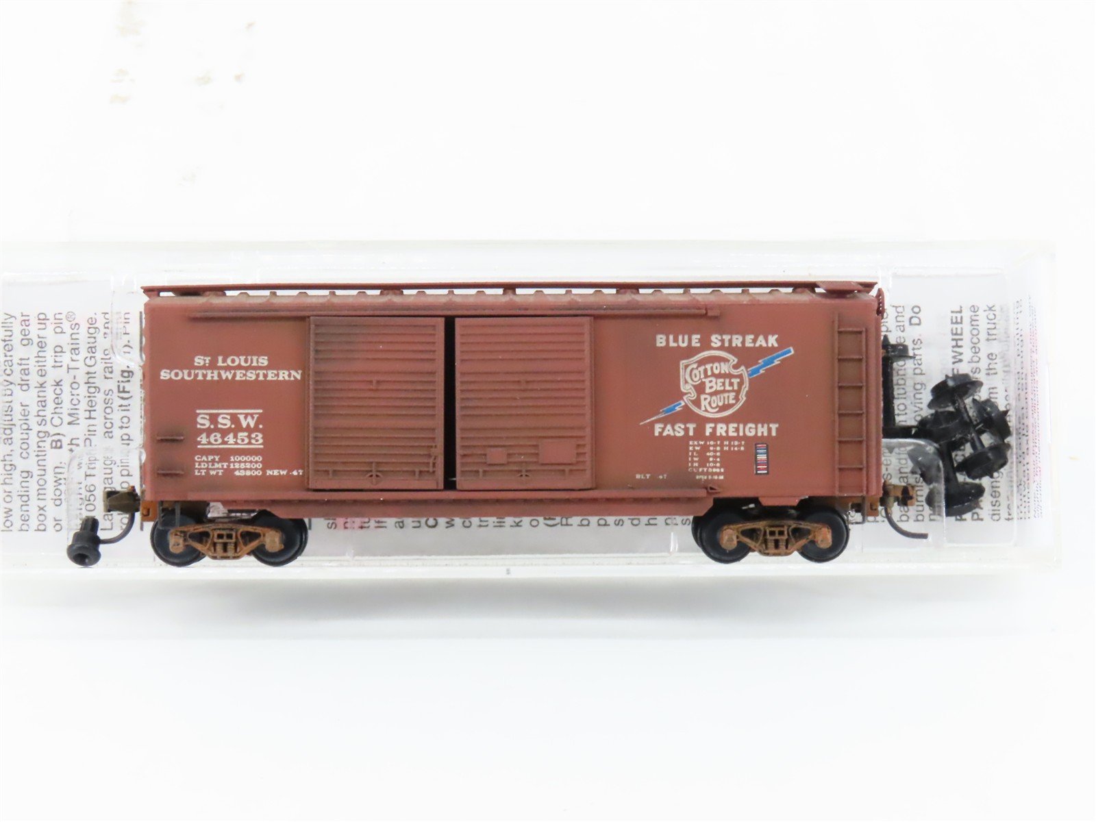 N Micro-Trains MTL 23030 SSW Cotton Belt 40' Boxcar #46453 Weathered