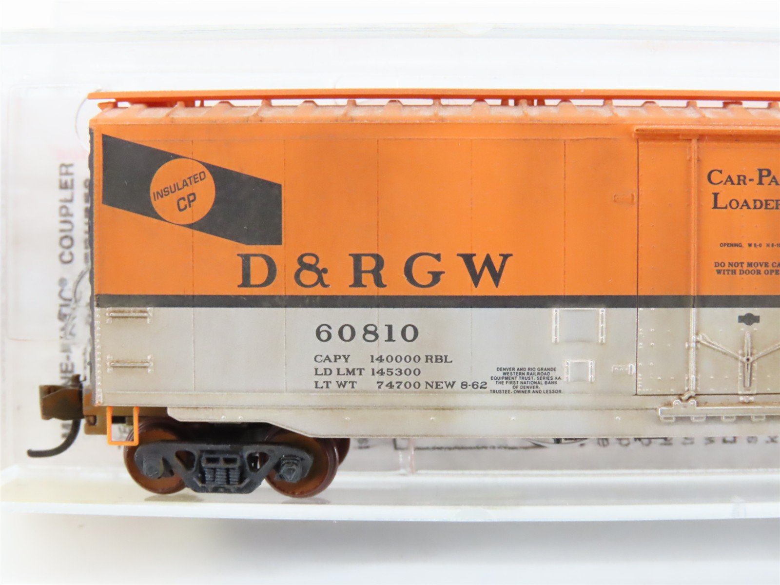 N Scale Micro-Trains MTL 32220 DRGW Rio Grande 50' Boxcar #60810 Weathered