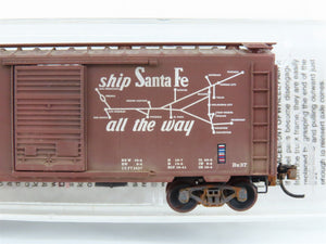 N Scale Micro-Trains MTL 20060 ATSF Santa Fe 40' Boxcar #143585 Weathered