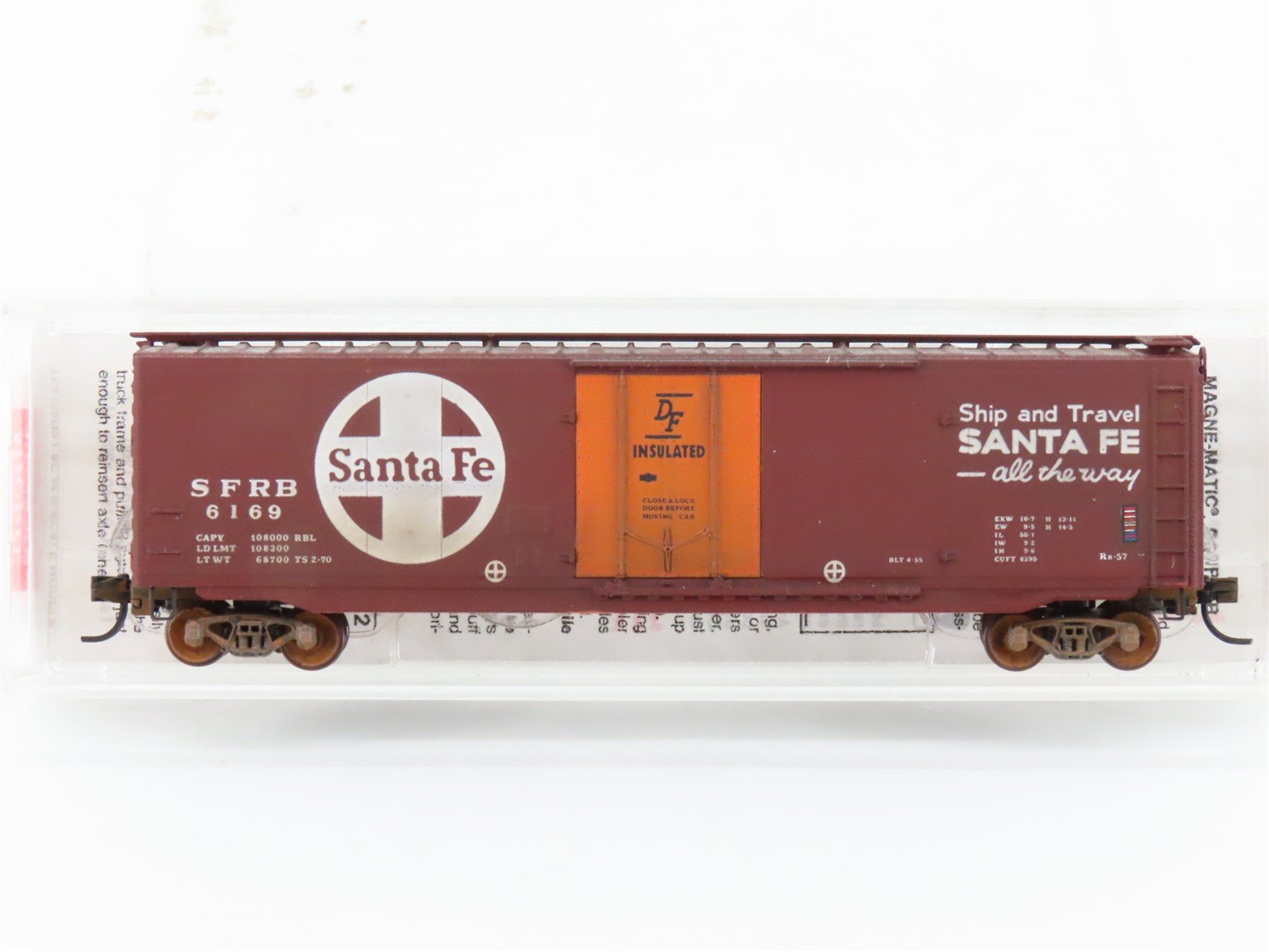 N Scale Micro-Trains MTL 32350 SFRD Santa Fe 50' Boxcar #6169 Weathered