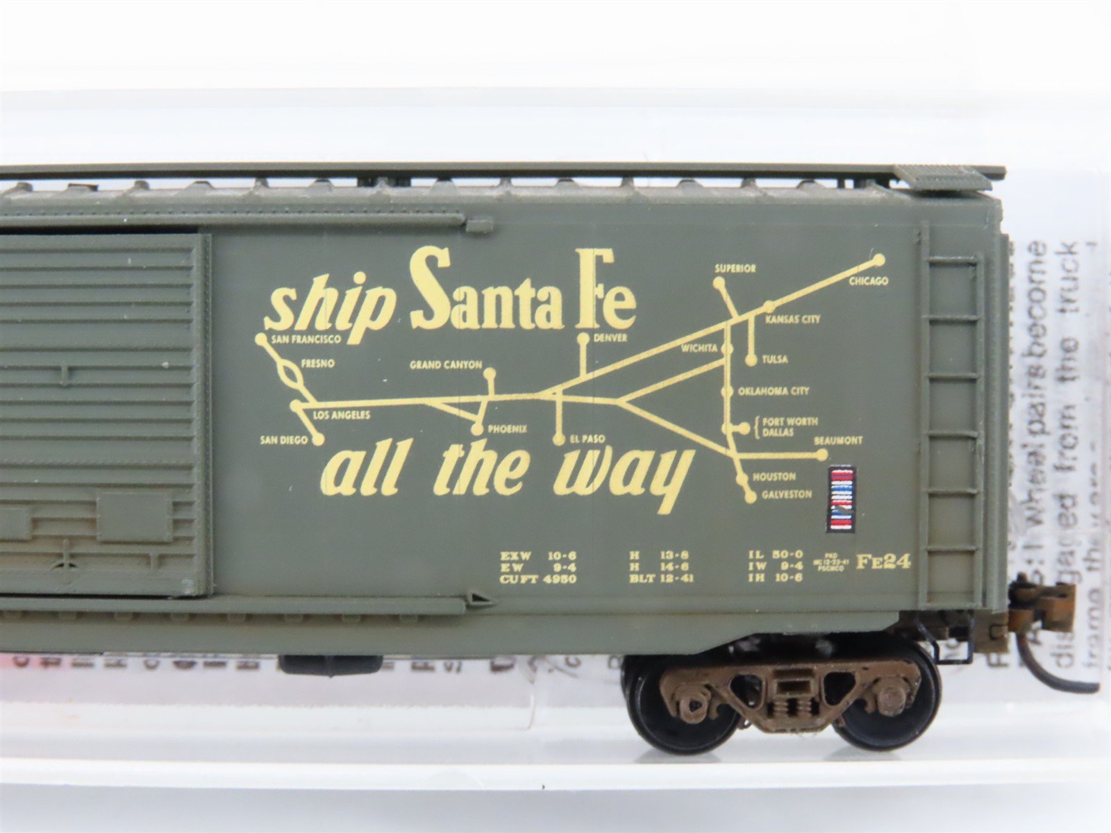 N Scale Micro-Trains MTL 34290 ATSF Santa Fe 50' Boxcar #10135 Weathered