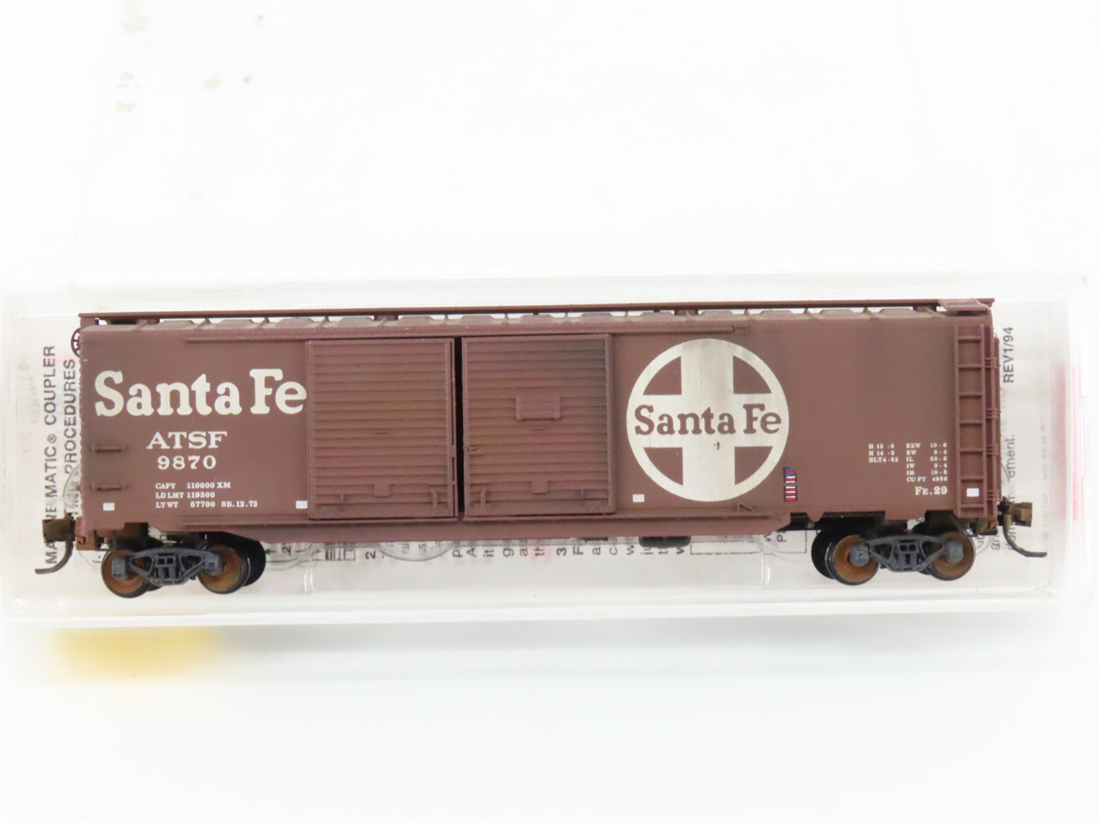 N Scale Micro-Trains MTL 78060 ATSF Santa Fe 50' Boxcar #9870 Weathered
