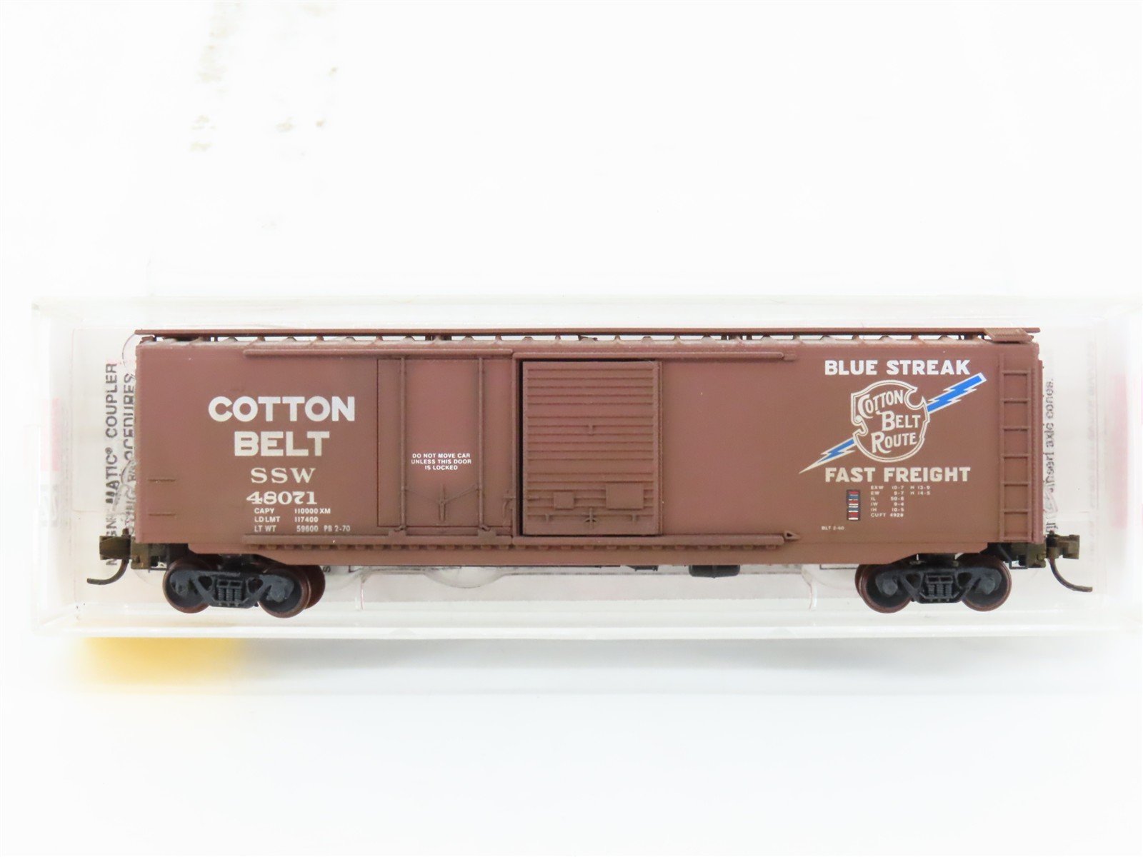 N Scale Micro-Trains MTL 33060 SSW Cotton Belt 50' Boxcar #48071 Weathered