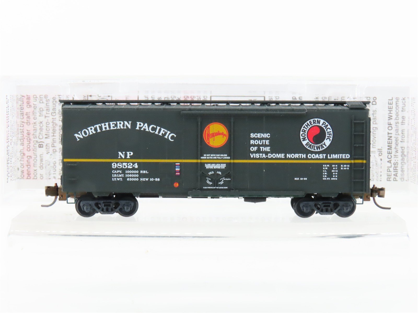 N Micro-Trains MTL 02100170 NP Northern Pacific 40' Boxcar #98524 Weathered