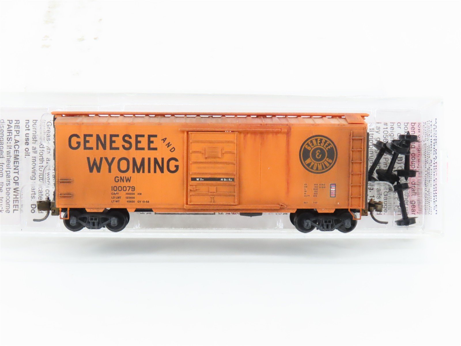 N Micro-Trains MTL 02000706 GNW Genesee & Wyoming 40' Boxcar #100079 Weathered
