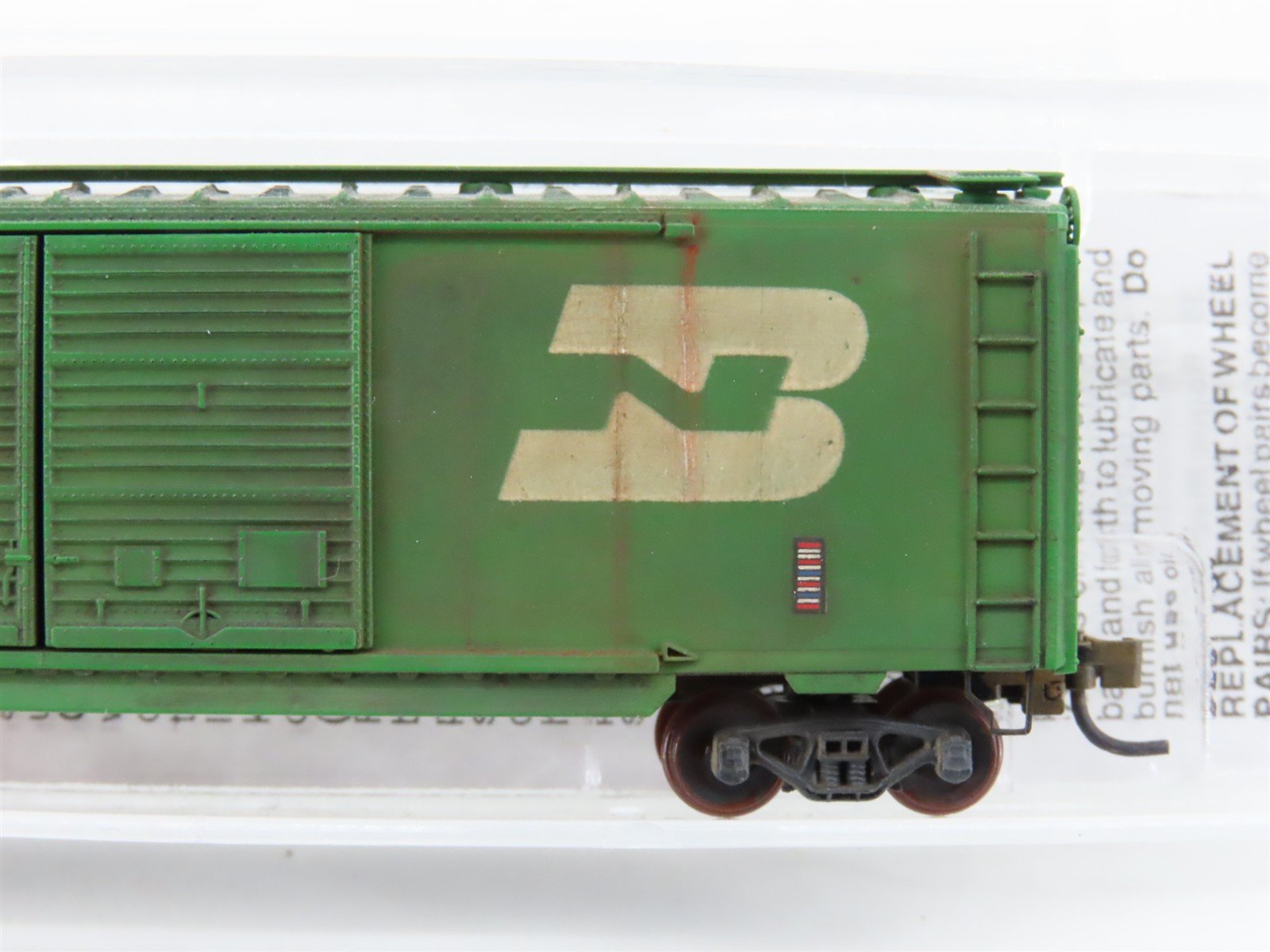 N Micro-Trains MTL 23080 BN Burlington Northern 40' Boxcar #198961 Weathered