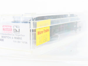 N Scale Micro-Trains MTL 20400 B&M Boston & Maine 40' Boxcar #74706 Weathered