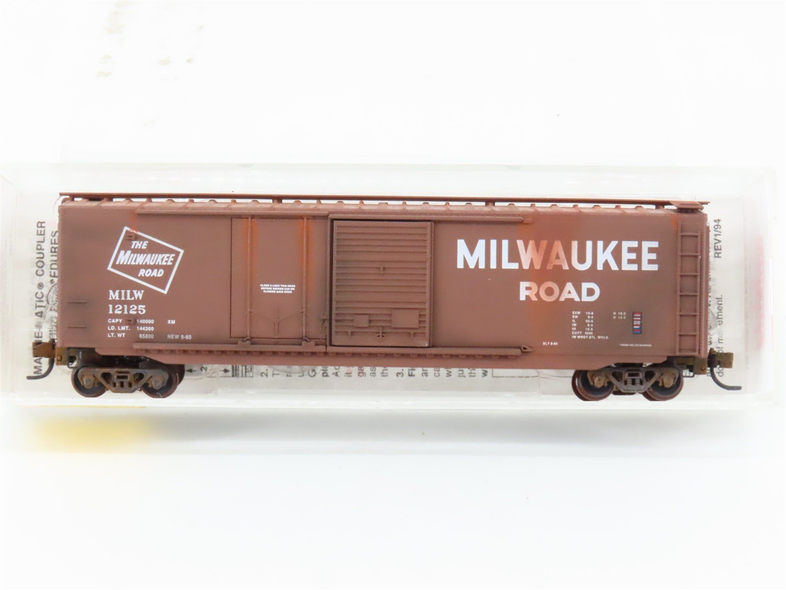 N Scale Micro-Trains MTL 33100 MILW Milwaukee Road 50' Boxcar #12125 Weathered
