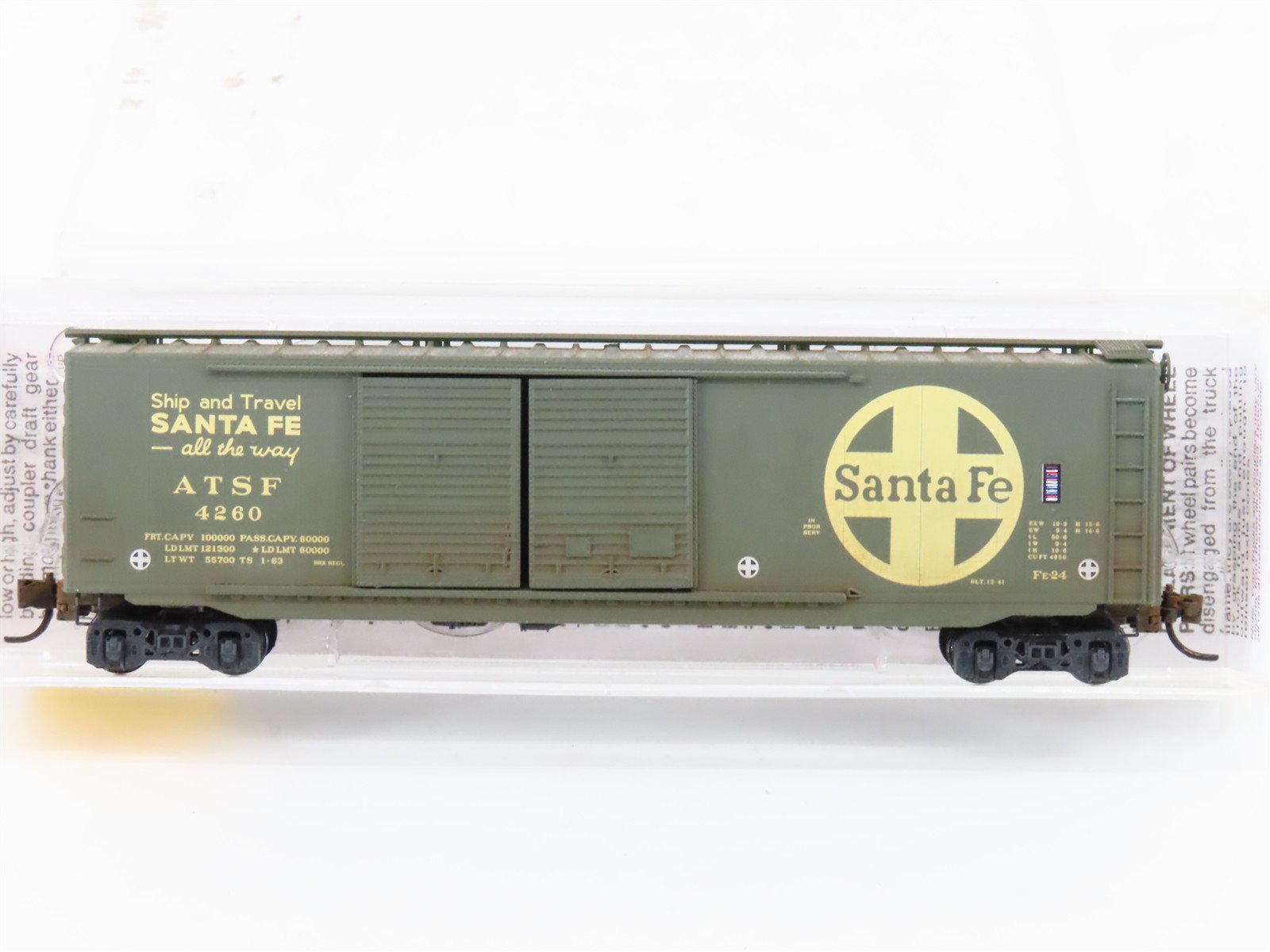 N Scale Micro-Trains MTL 34240 ATSF Santa Fe 50' Boxcar #4260 Weathered