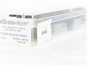N Scale Micro-Trains/Kadee 70040 MILW Milwaukee Road 51' Reefer #9778 Weathered