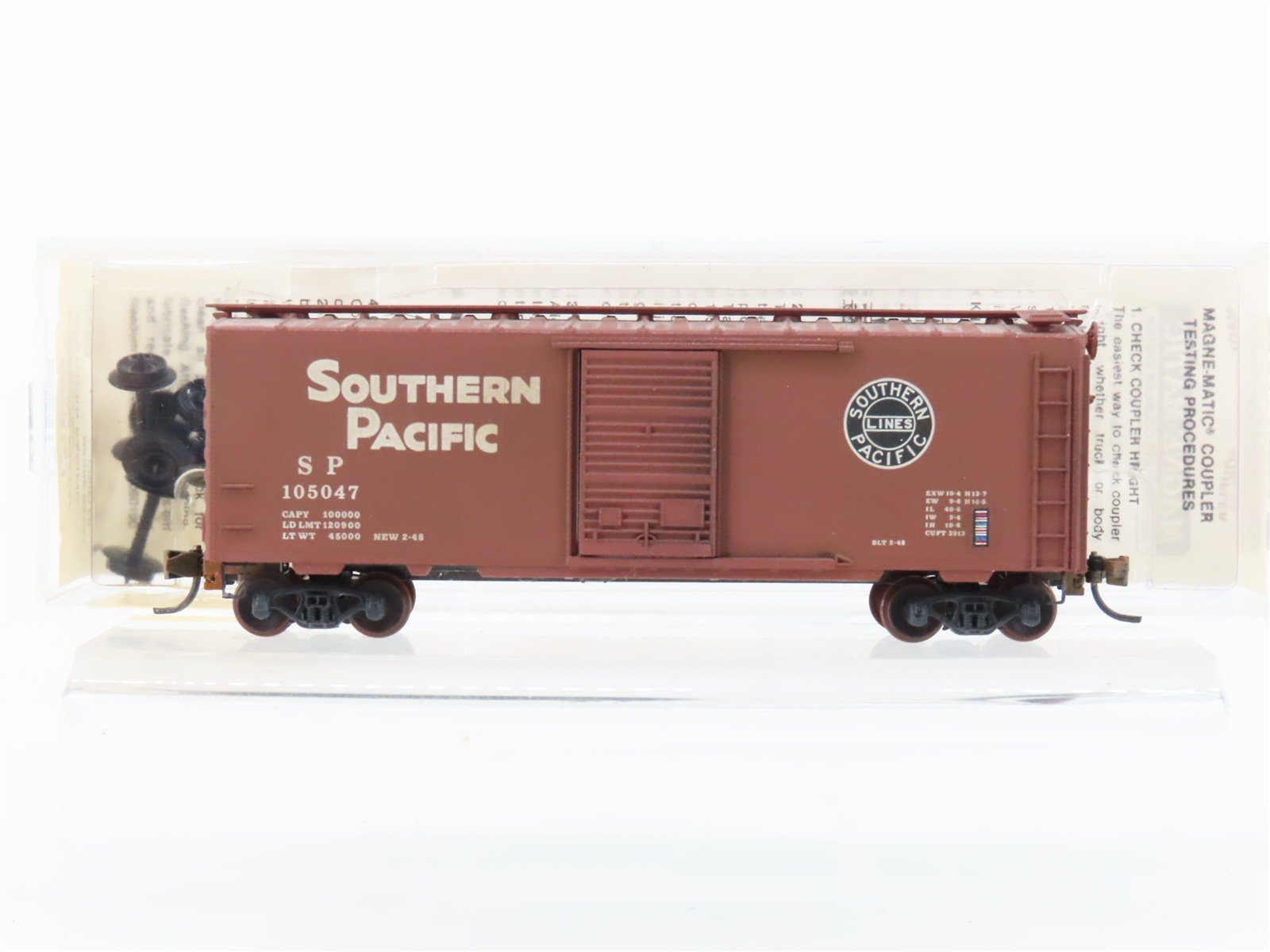 N Scale Micro-Trains MTL 20080 SP Southern Pacific 40' Boxcar #105047 Weathered
