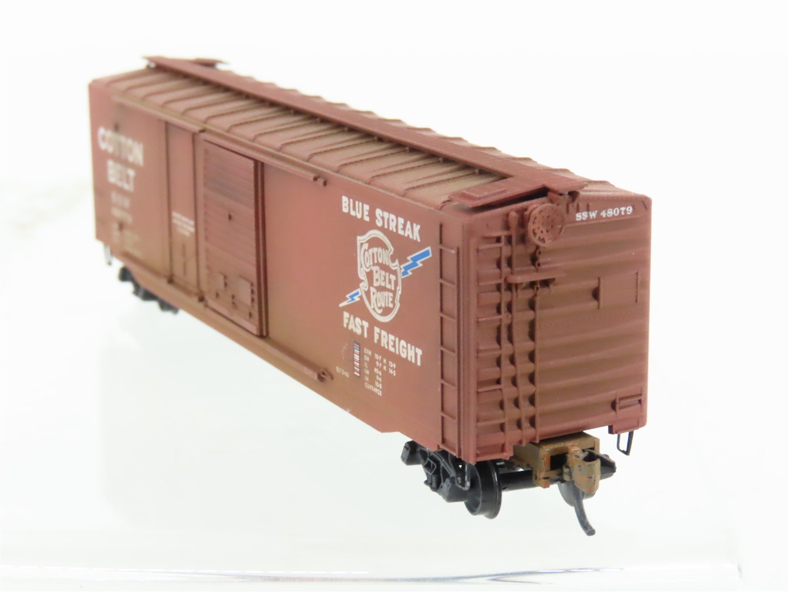 N Scale Micro-Trains 33060 SSW Cotton Belt 50' Boxcar #48079 Weathered