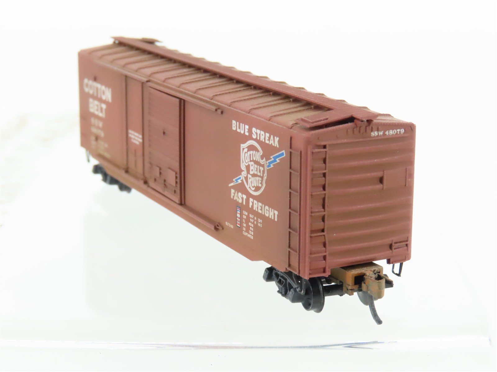 N Scale Micro-Trains 33060 SSW Cotton Belt 50' Boxcar #48079 Weathered