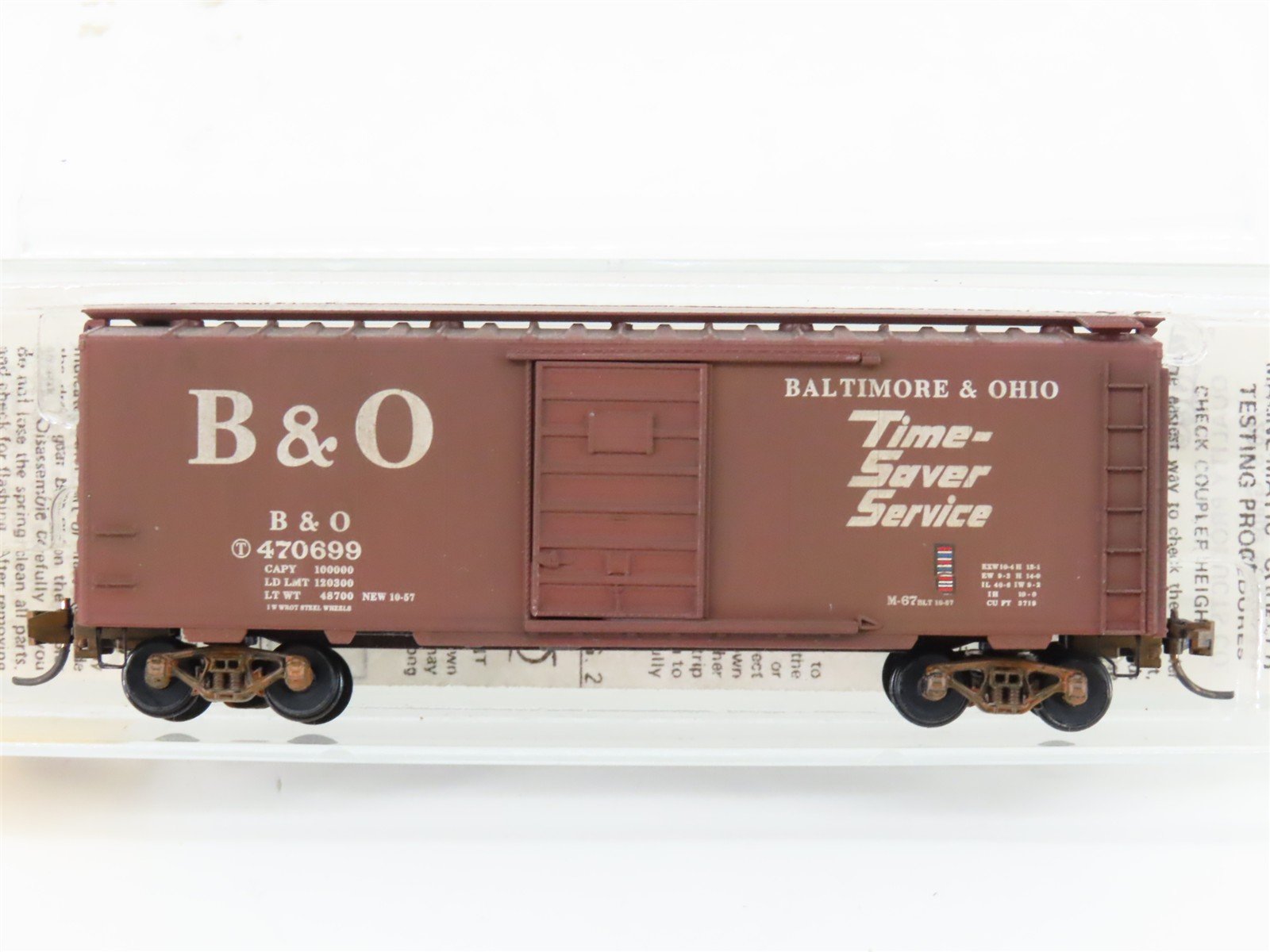 N Micro-Trains/Kadee 20312 B&O Baltimore & Ohio 40' Boxcar #470699 Weathered