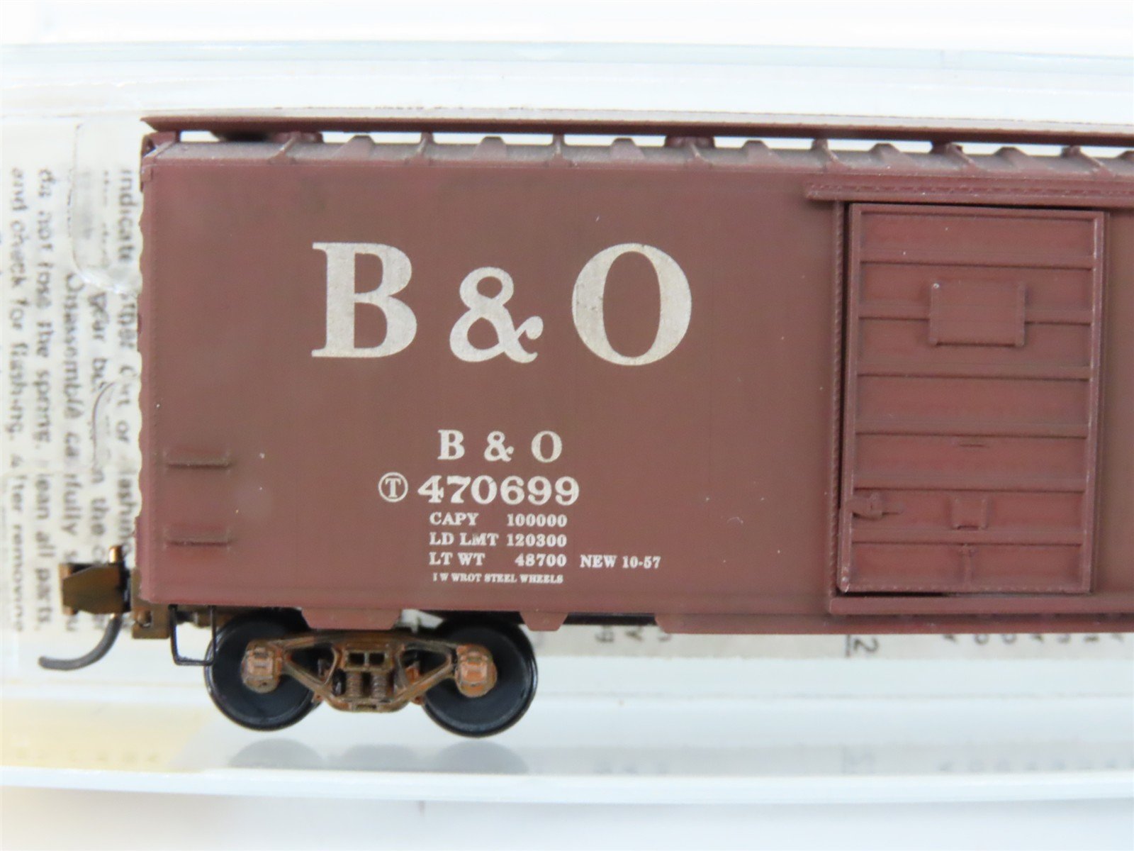 N Micro-Trains/Kadee 20312 B&O Baltimore & Ohio 40' Boxcar #470699 Weathered