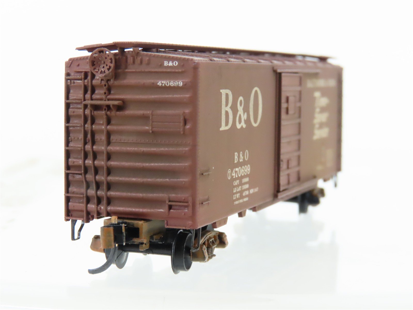 N Micro-Trains/Kadee 20312 B&O Baltimore & Ohio 40' Boxcar #470699 Weathered