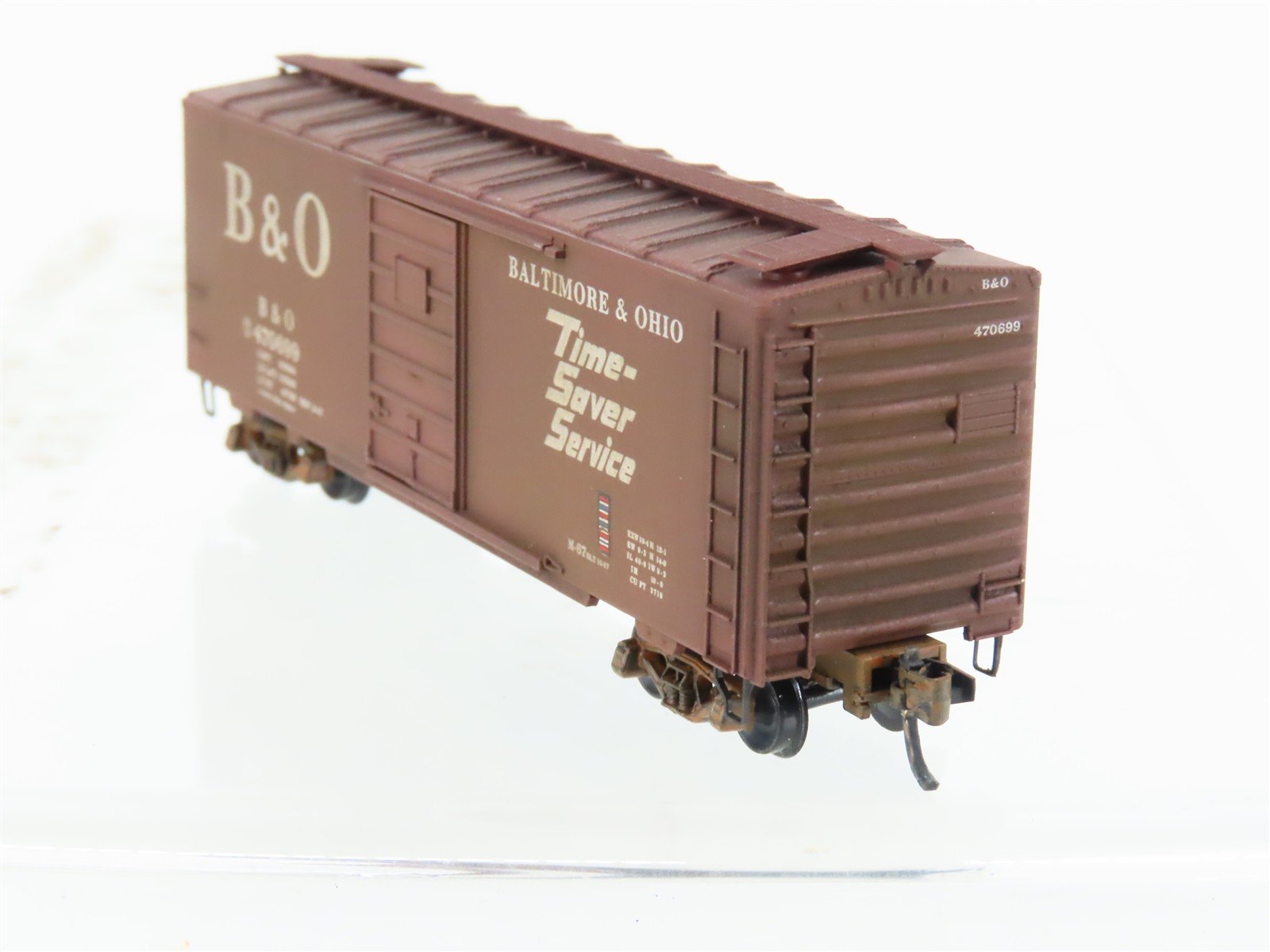 N Micro-Trains/Kadee 20312 B&O Baltimore & Ohio 40' Boxcar #470699 Weathered