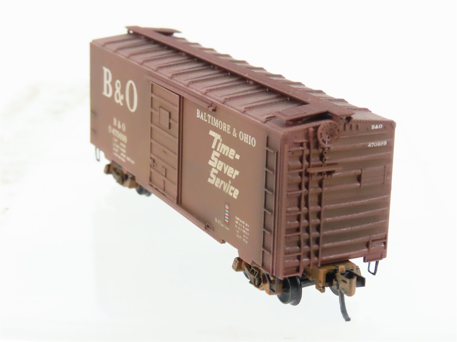 N Micro-Trains/Kadee 20312 B&O Baltimore & Ohio 40' Boxcar #470699 Weathered