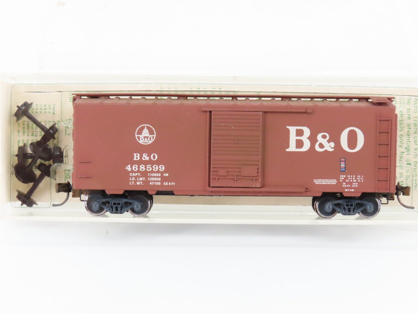 N Micro-Trains/Kadee 20072 B&O 40' Boxcar #468599 Weathered - Blue Label