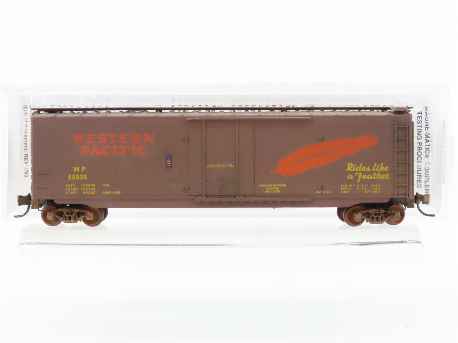 N Scale Micro-Trains MTL 32180 WP Western Pacific 50' Boxcar #55935 Weathered