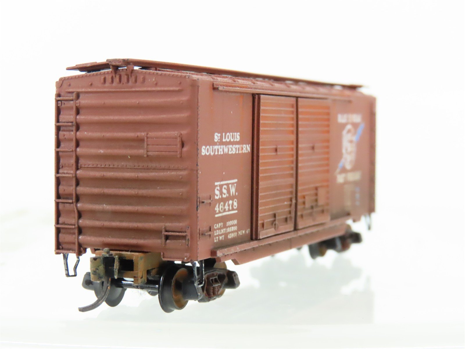 N Scale Micro-Trains MTL 23030 SSW Cotton Belt 40' Boxcar #46478 Weathered
