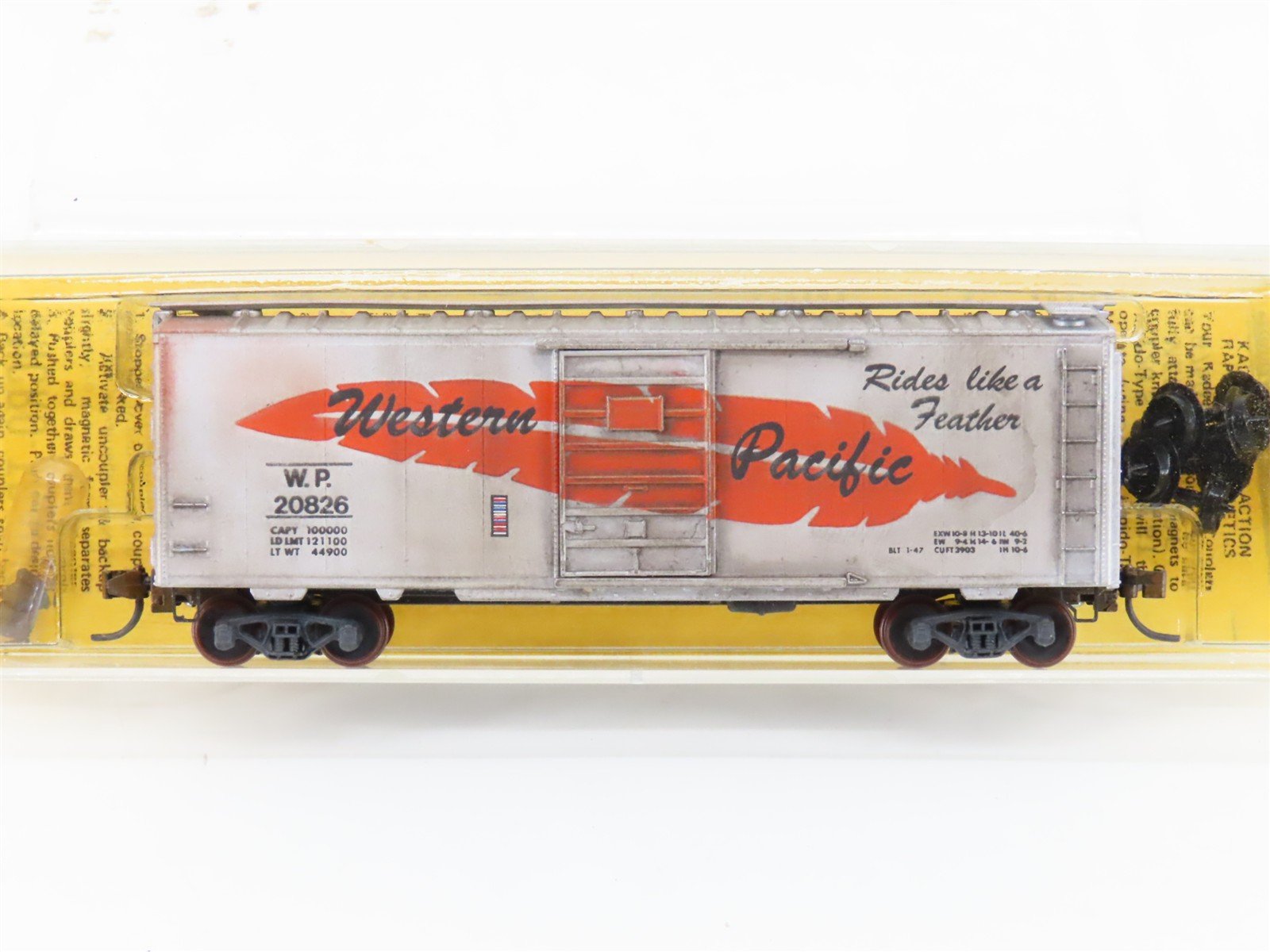 N Scale Micro-Trains/Kadee 20211 WP Western Pacific 40' Boxcar #20826 Weathered