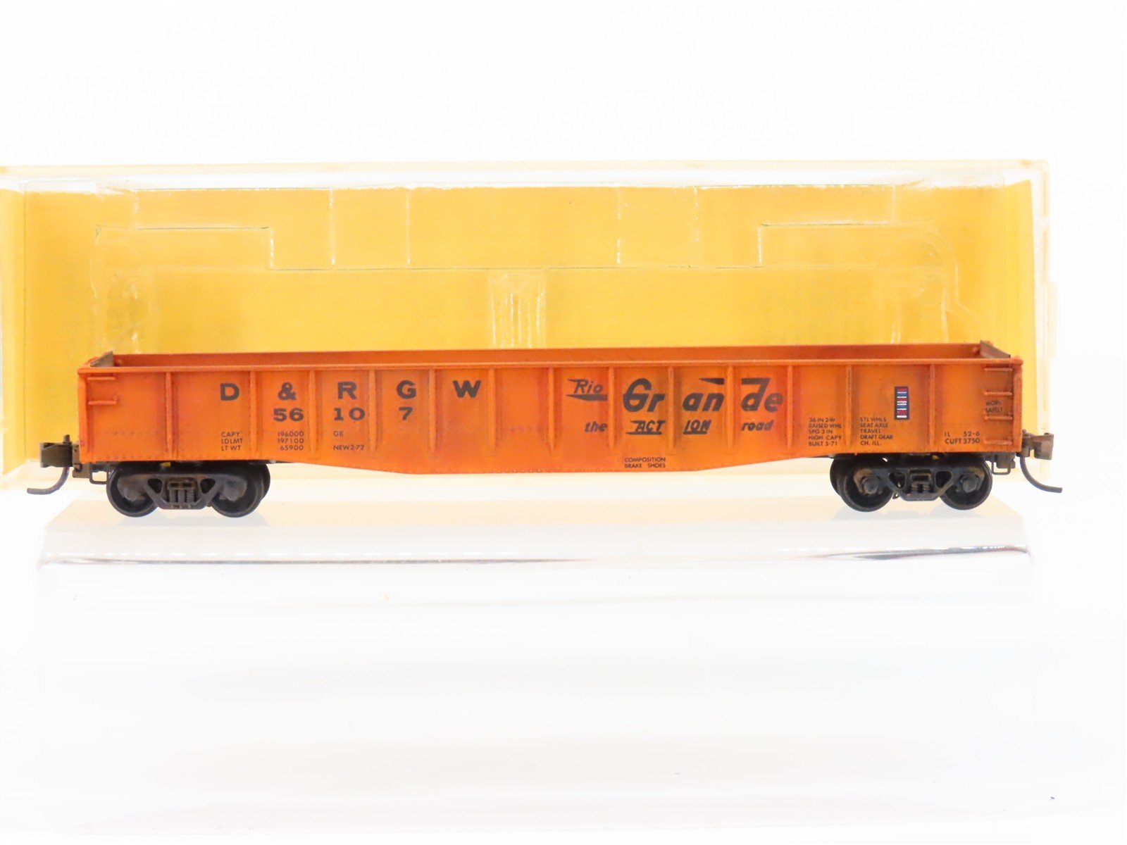 N Scale Micro-Trains/Kadee 46041 DRGW Rio Grande 50' Gondola #56107 Weathered
