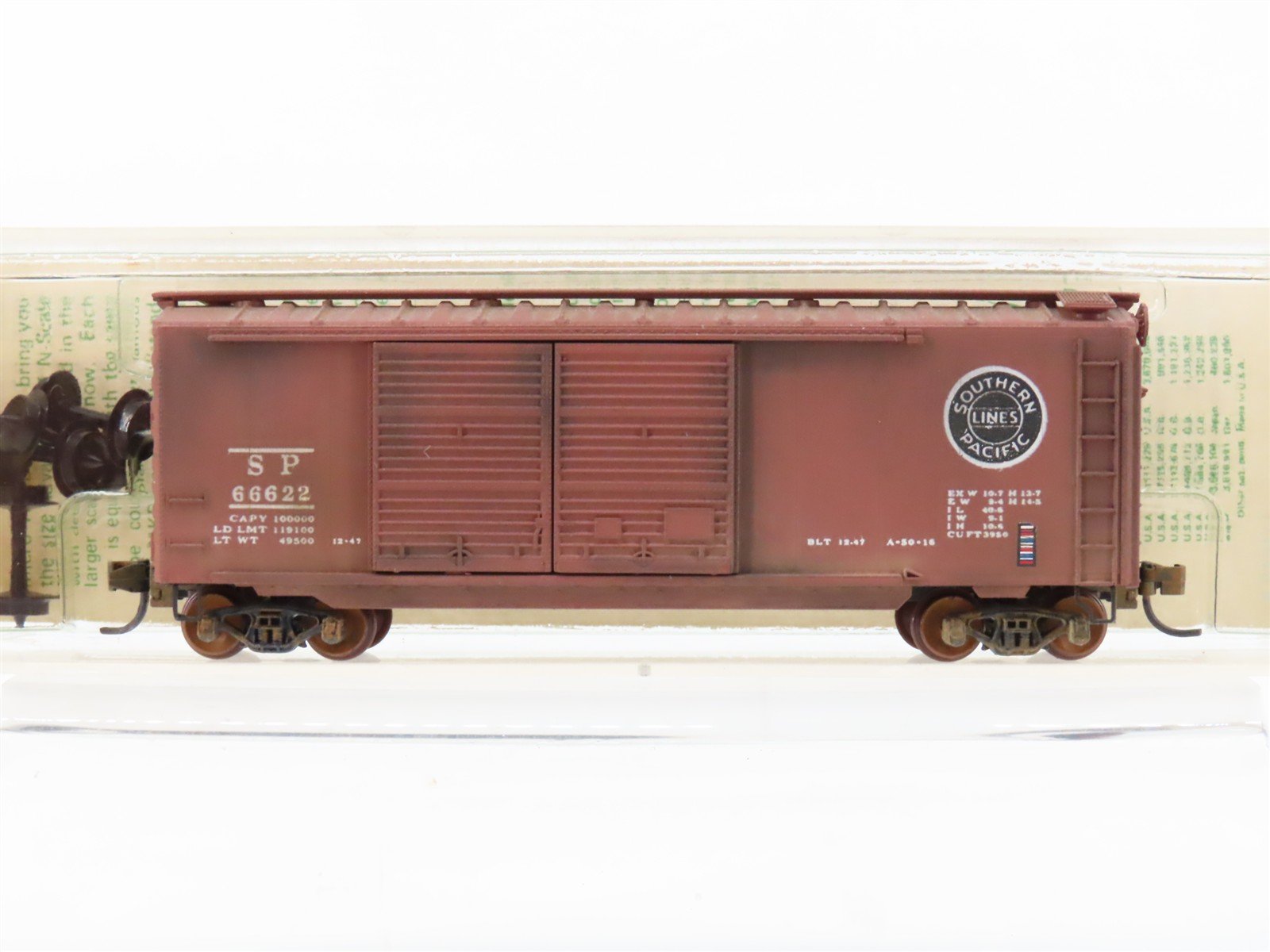 N Micro-Trains/Kadee "Blue Label" 23095 SP Railway 40' Boxcar #66625 Weathered