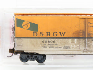 N Scale Micro-Trains MTL 03200222 DRGW Rio Grande 50' Boxcar #60809 Weathered