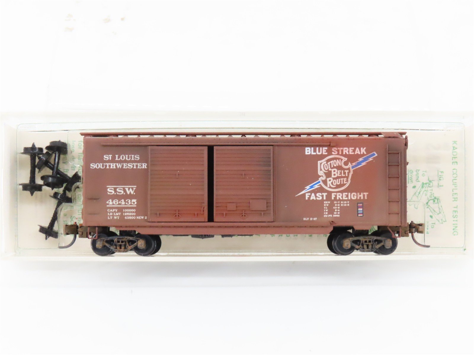 N Micro-Trains/Kadee SSW Cotton Belt 40' Boxcar #46435 Weathered