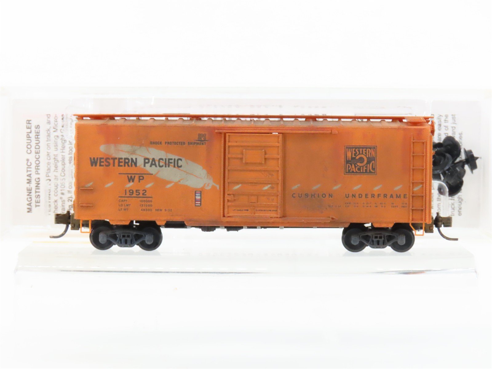 N Scale Micro-Trains MTL 20506 WP Western Pacific 40' Boxcar #1952 Weathered