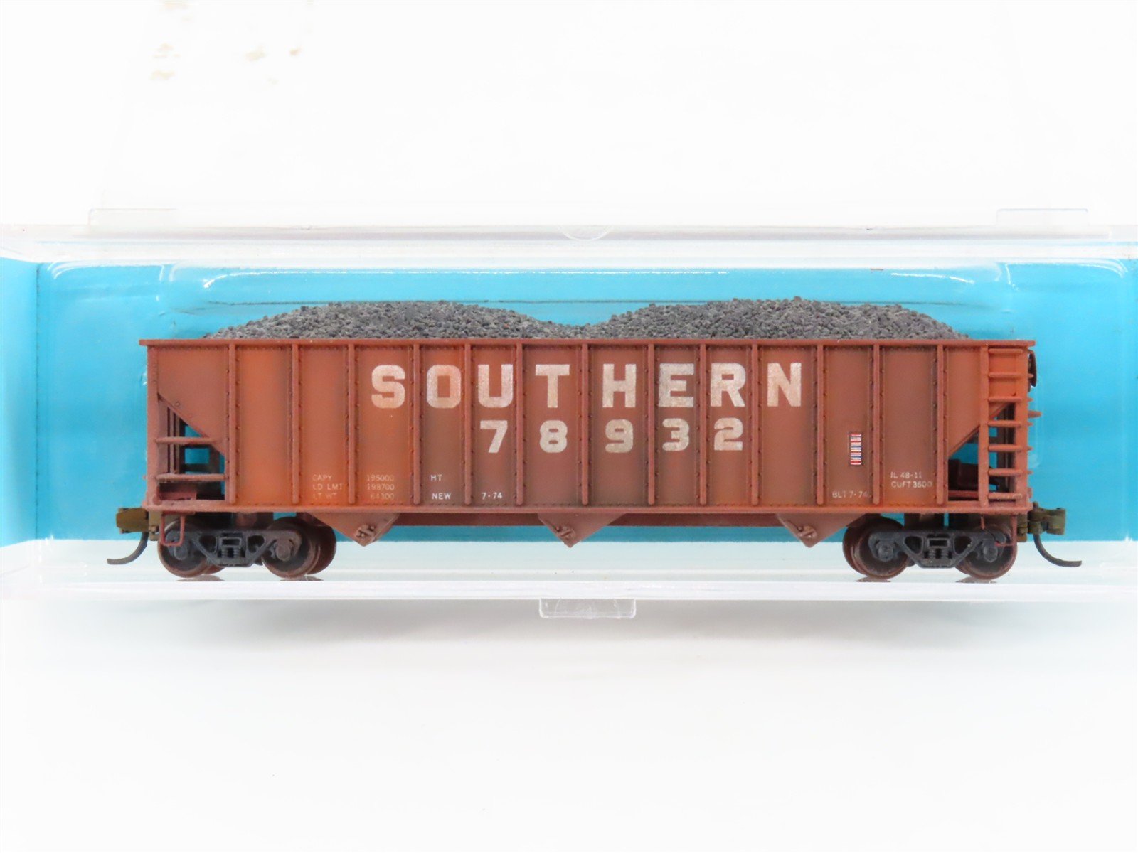 N Scale Atlas 3272 Southern 3-Bay Open Hopper #78932 wLoad Weathered
