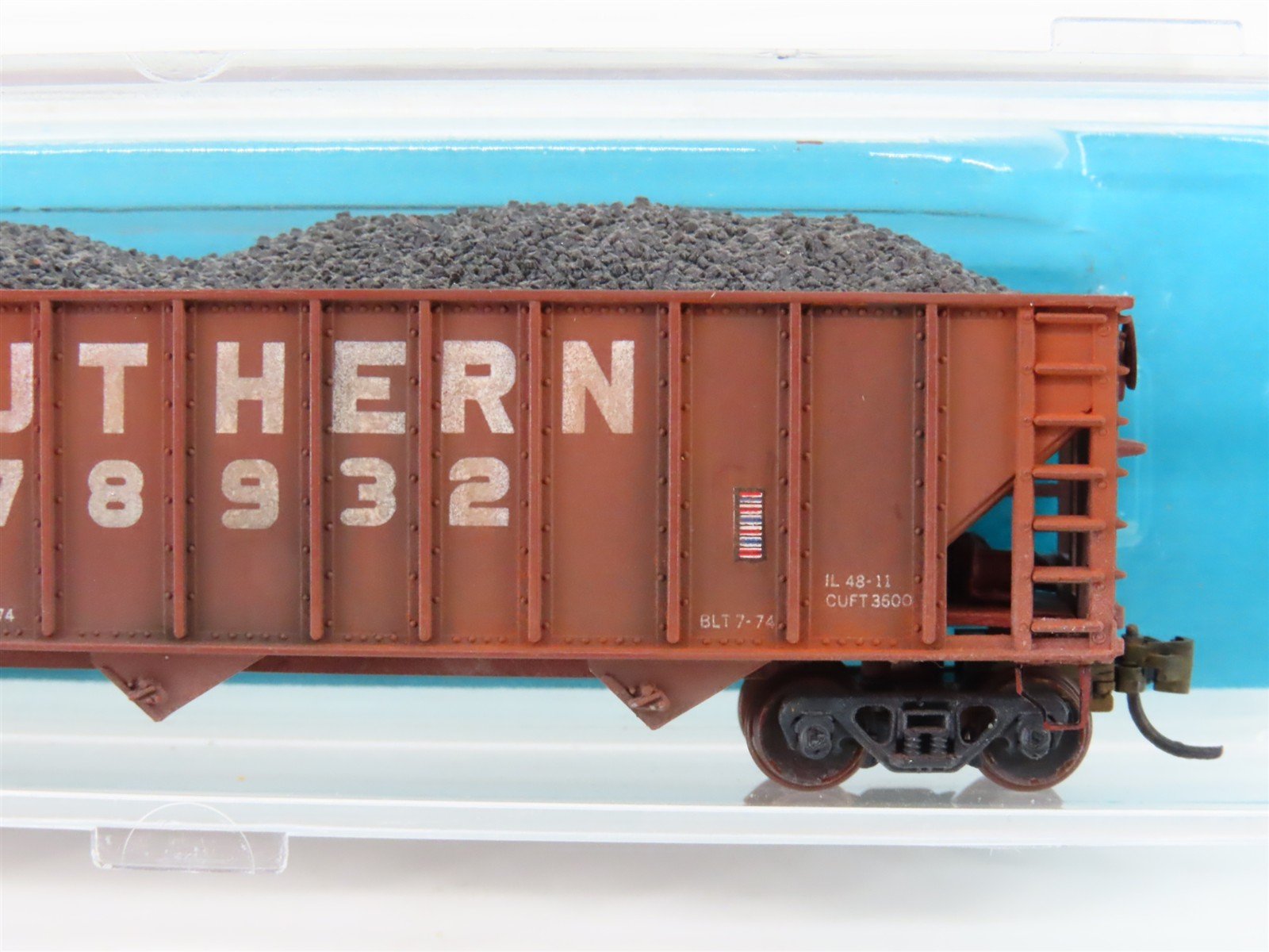N Scale Atlas 3272 Southern 3-Bay Open Hopper #78932 wLoad Weathered