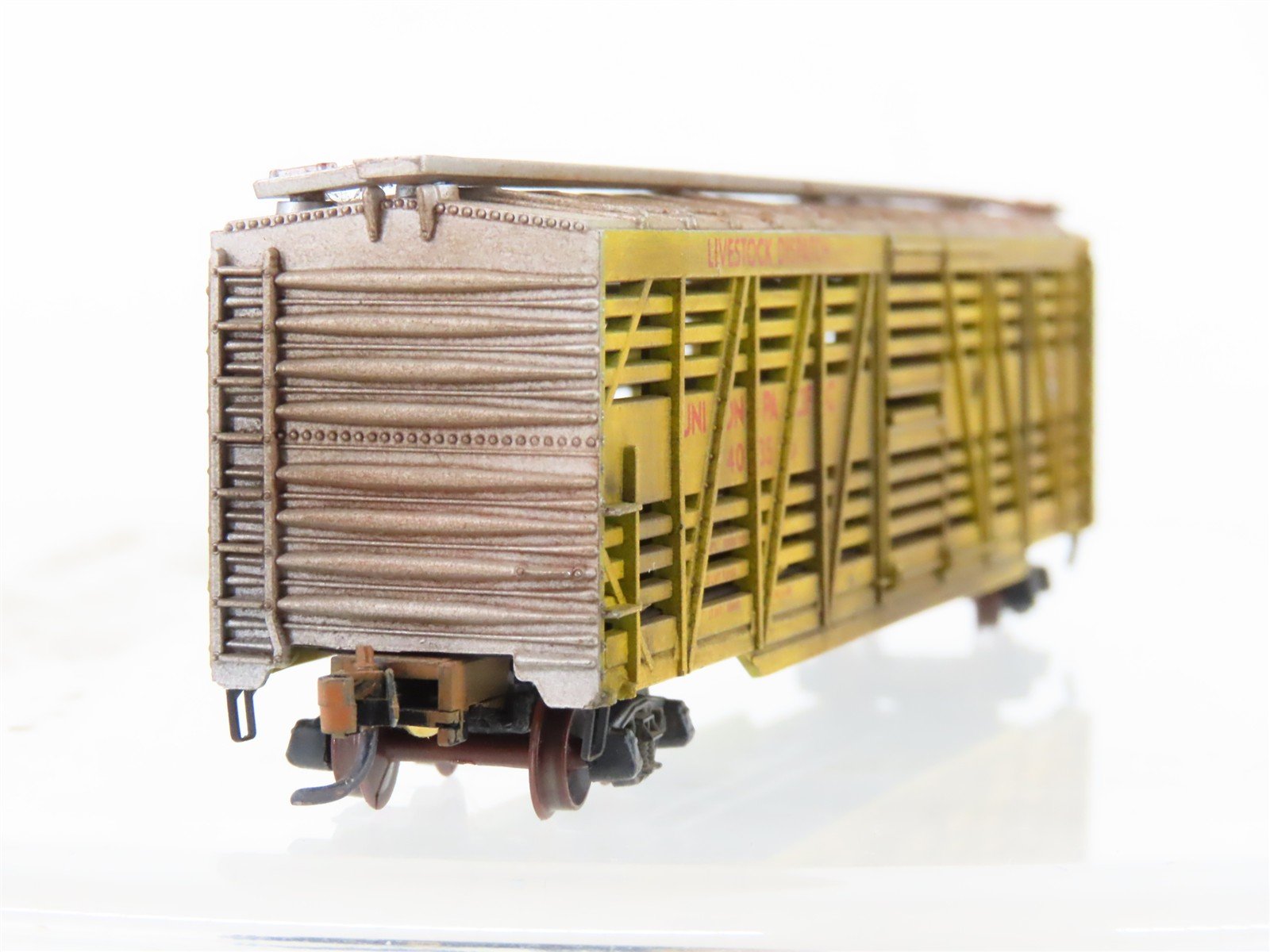N Scale Atlas 3543 UP Union Pacific 50' Stock Car #40356 Weathered