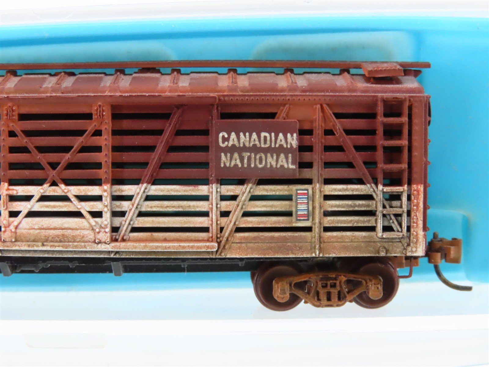 N Scale Atlas 2418 CN Canadian National Stock Car #173538 Weathered