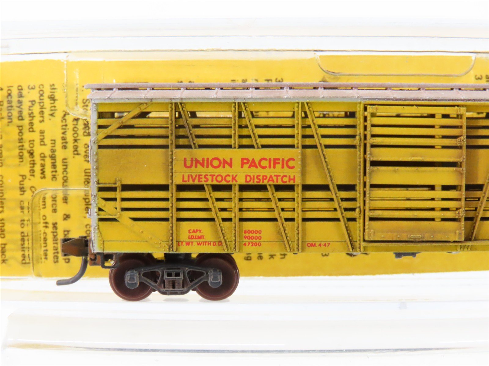 N Scale Micro-Trains/Kadee 35011 UP Union Pacific 40' Stock Car #47999 Weathered