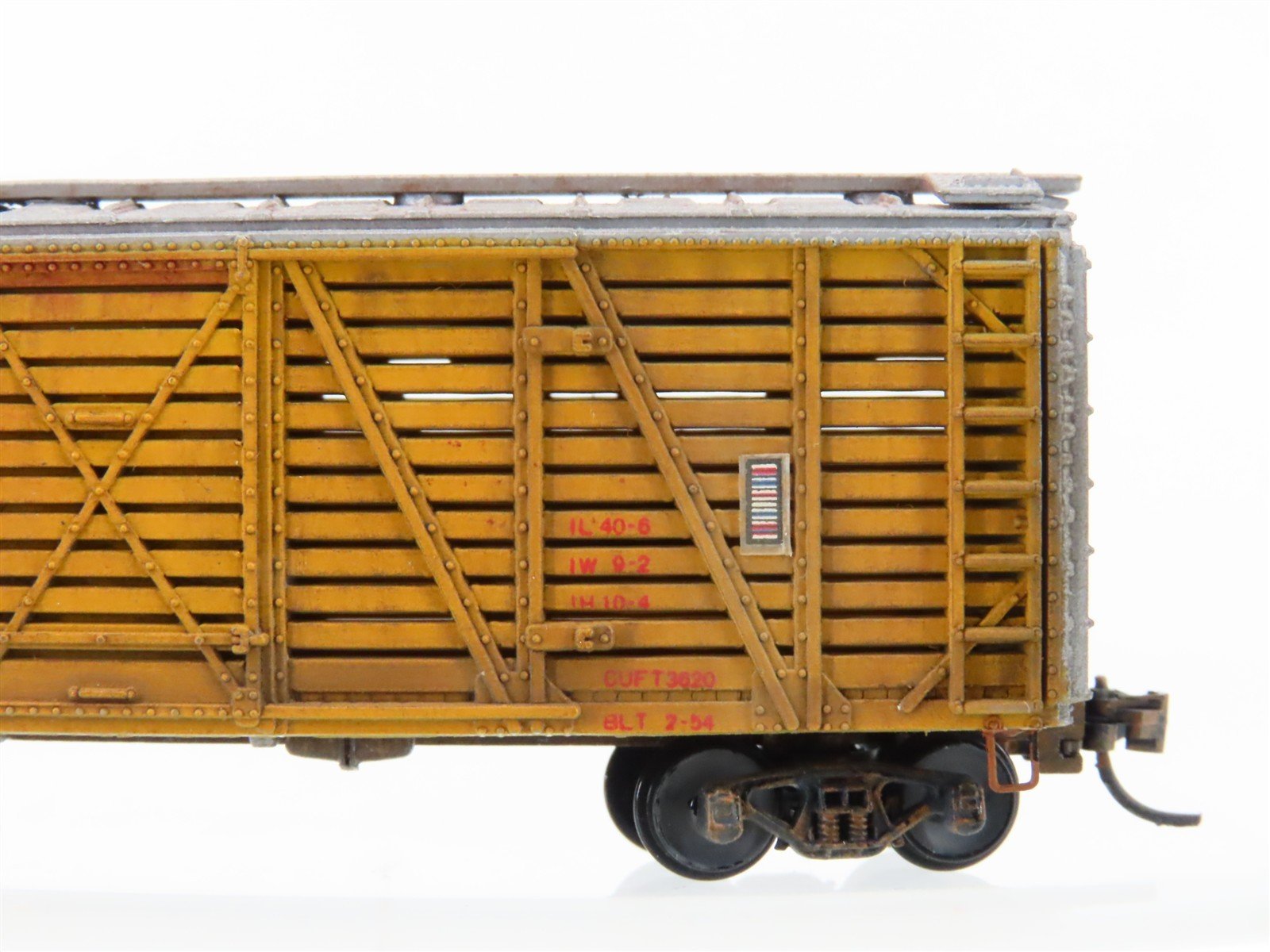 N Scale Con-Cor UP Union Pacific 40' Stock Car #47845 Weathered