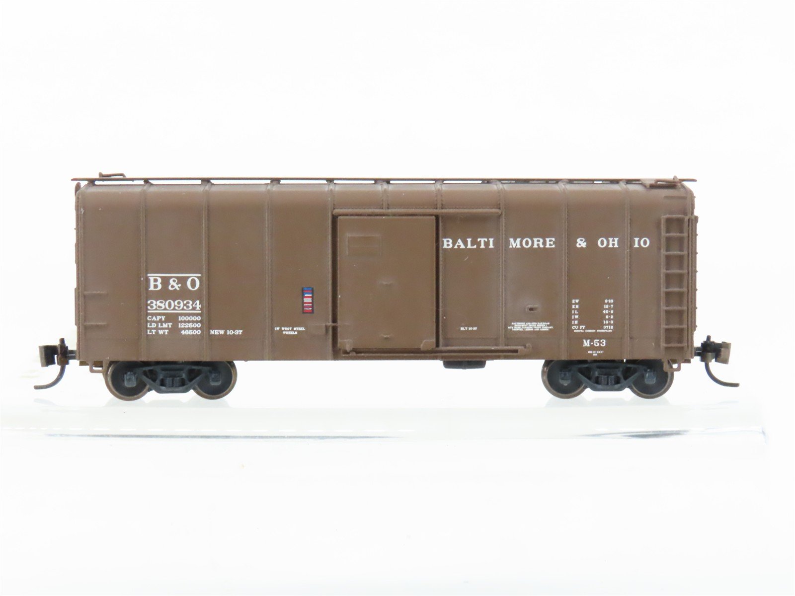 N Scale B&O Baltimore & Ohio 40' Boxcar #380934 Weathered