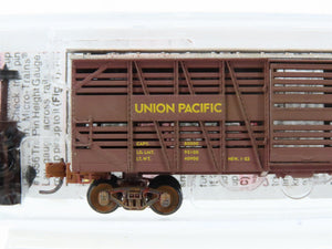 N Micro-Trains MTL 03500120 UP Union Pacific 40' Stock Car #48199D Weathered