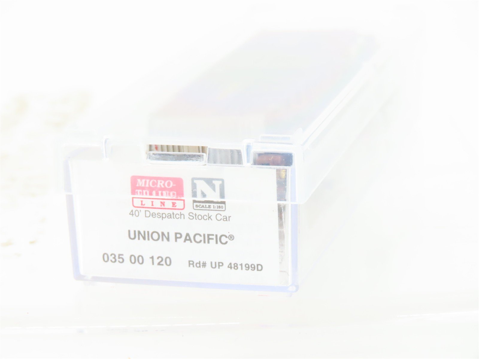 N Micro-Trains MTL 03500120 UP Union Pacific 40' Stock Car #48199D Weathered