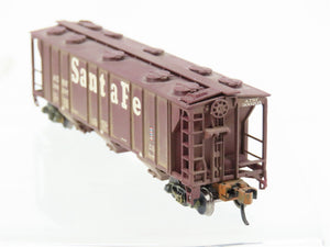 N Scale Athearn RTR 11443 ATSF Santa Fe 3-Bay Covered Hopper #300205 Weathered