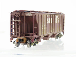 N Scale Athearn RTR 11443 ATSF Santa Fe 3-Bay Covered Hopper #300205 Weathered