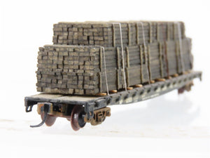 N Scale Athearn RTR 10848 NP Northern Pacific 53' Flatcar #62929 wLoad Weathered