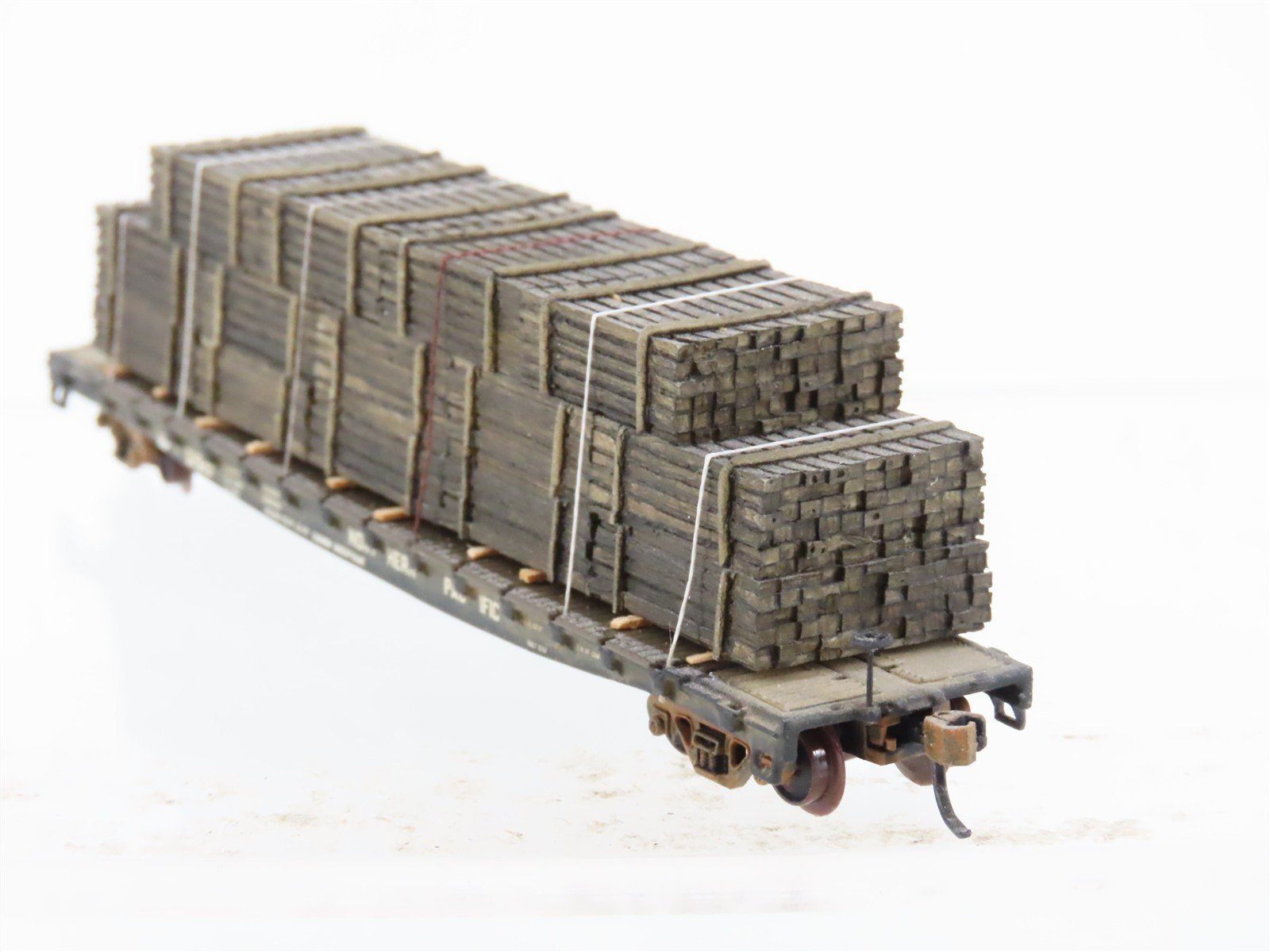 N Scale Athearn RTR 10848 NP Northern Pacific 53' Flatcar #62929 wLoad Weathered